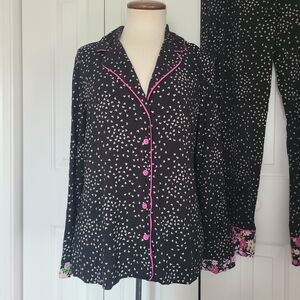 Soma Cool Nights Pajama Set Size M 2 Piece PJs Set Modal Hearts Floral Top Pants